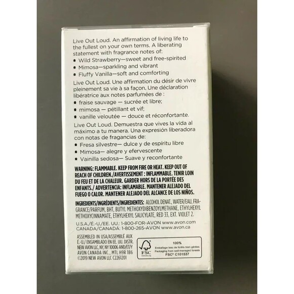 AVON Live Out Loud Eau De Parfum Spray (1.7 floz / 50 ml) NEW SEALED!!! - Picture 3 of 4